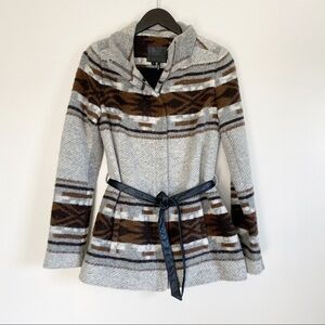 PAIGE Haylynn Mojave Wool Blend Tie Waist Brown S